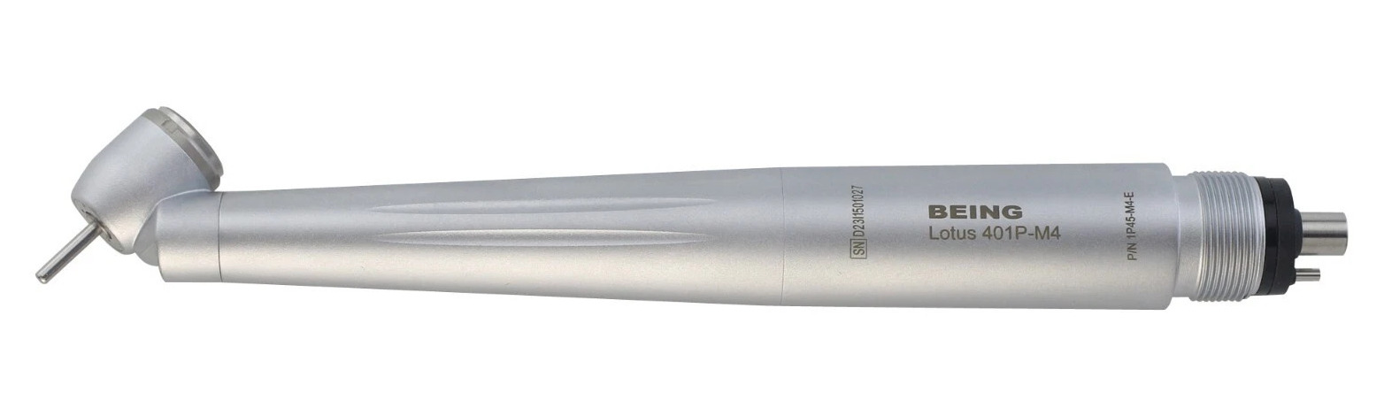 BEING 401P45‑M4E Dental 45‑Degree Surgical Turbine Handpiece with 4‑Hole & LED Lamp